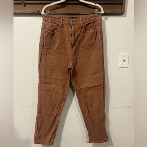 Indigo Rising Corduroy Jogger Pants 11 Brown Mom Straight Leg High Rise (1468)